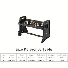 Adjustable Raised Dog Feeder Stand with 2 Bowls