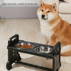 Adjustable Raised Dog Feeder Stand with 2 Bowls