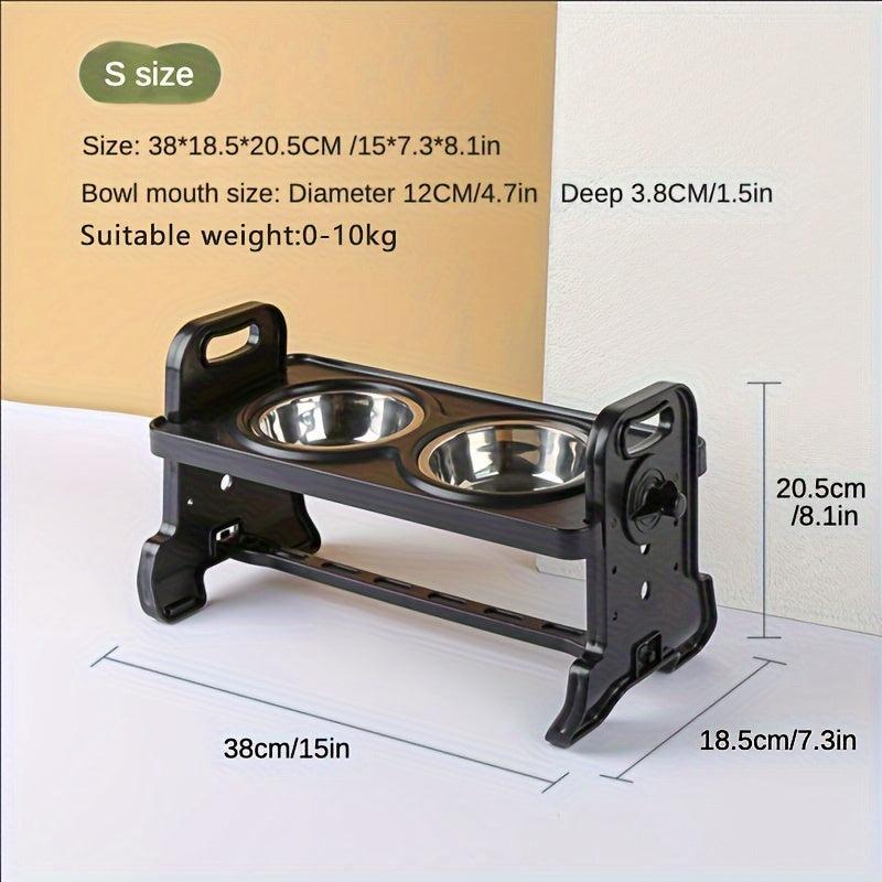 Adjustable Raised Dog Feeder Stand with 2 Bowls