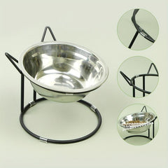Stainless Steel Elevated Cat Bowls with Metal Stand