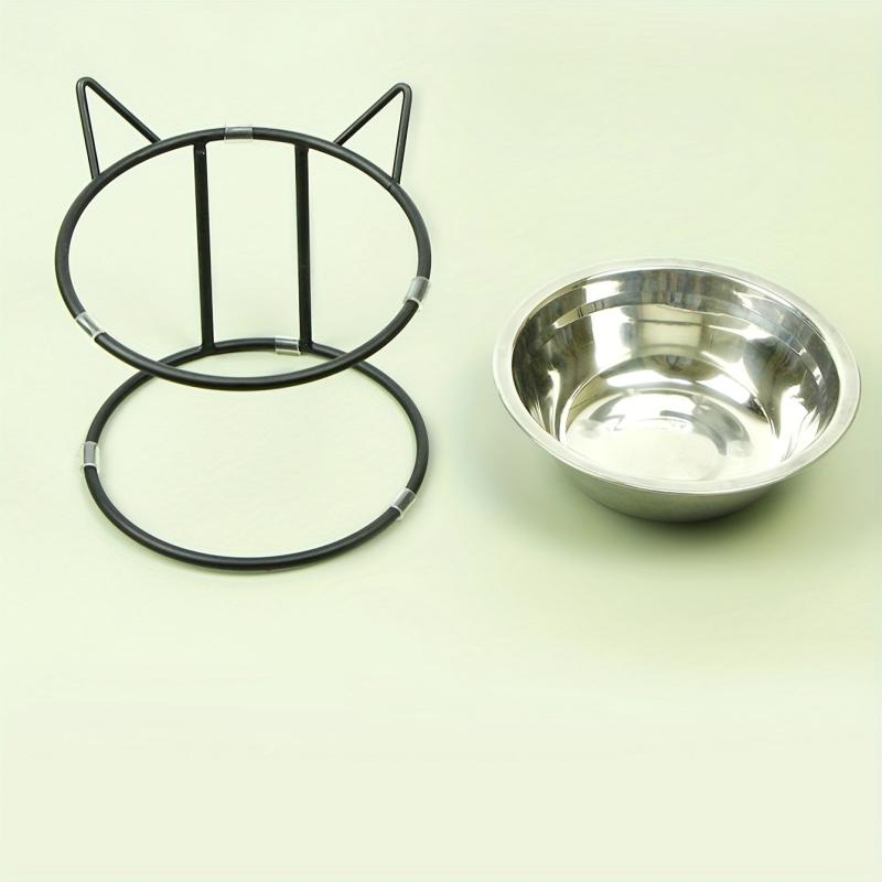 Stainless Steel Elevated Cat Bowls with Metal Stand