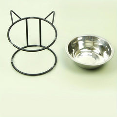 Stainless Steel Elevated Cat Bowls with Metal Stand
