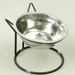 Stainless Steel Elevated Cat Bowls with Metal Stand