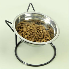 Stainless Steel Elevated Cat Bowls with Metal Stand