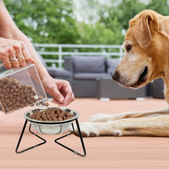 Elevated Pet Dog Bowl Stainless Steel Feeding Basin