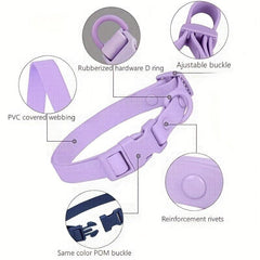 Adjustable Durable Dog Collar Soft Rubber Webbing Waterproof Easy to Clean