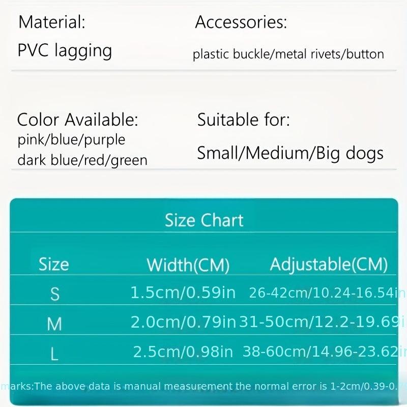 Adjustable Durable Dog Collar Soft Rubber Webbing Waterproof Easy to Clean
