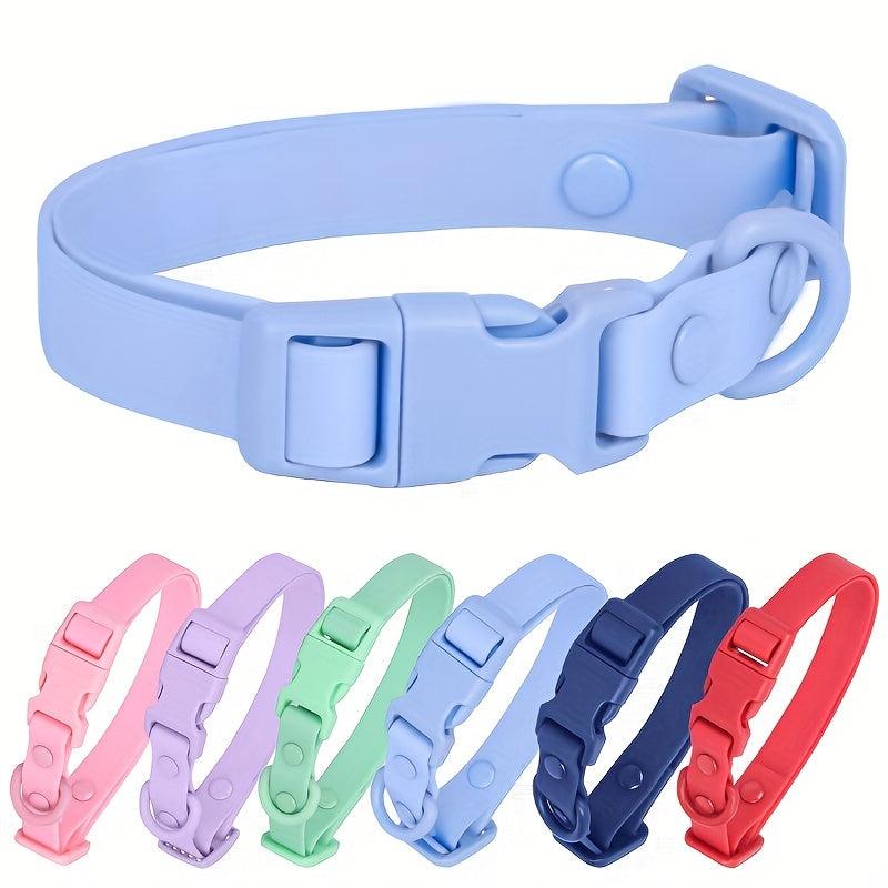 Adjustable Durable Dog Collar Soft Rubber Webbing Waterproof Easy to Clean