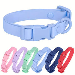 Adjustable Durable Dog Collar Soft Rubber Webbing Waterproof Easy to Clean