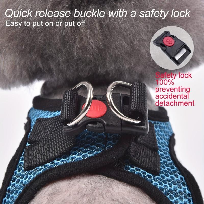 Pet Mesh Harness Stretchable Suede Shoulder Strap With Leash Set