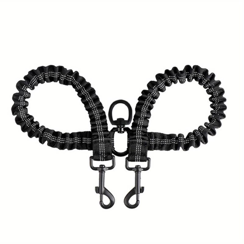 Shock Absorbing Dual Reflective Dog Leash for Two Dogs