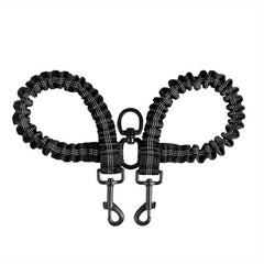 Shock Absorbing Dual Reflective Dog Leash for Two Dogs
