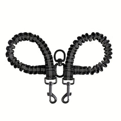 Shock Absorbing Dual Reflective Dog Leash for Two Dogs