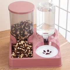 2-in-1 Tilted Automatic Dog Feeder & Water Dispenser Set