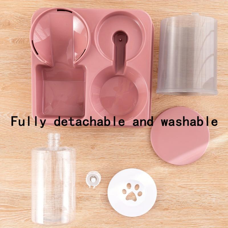 2-in-1 Tilted Automatic Dog Feeder & Water Dispenser Set