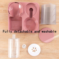 2-in-1 Tilted Automatic Dog Feeder & Water Dispenser Set