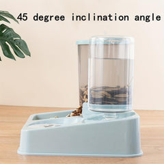 2-in-1 Tilted Automatic Dog Feeder & Water Dispenser Set