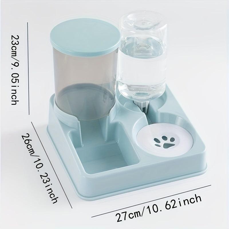 2-in-1 Tilted Automatic Dog Feeder & Water Dispenser Set