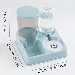 2-in-1 Tilted Automatic Dog Feeder & Water Dispenser Set