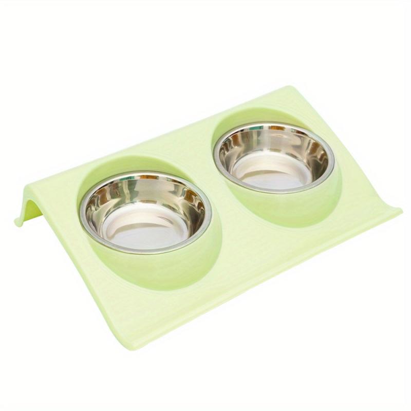 Stainless Steel Double Pet Bowl for Dogs and Cats Non Slip Base