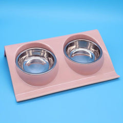 Stainless Steel Double Pet Bowl for Dogs and Cats Non Slip Base