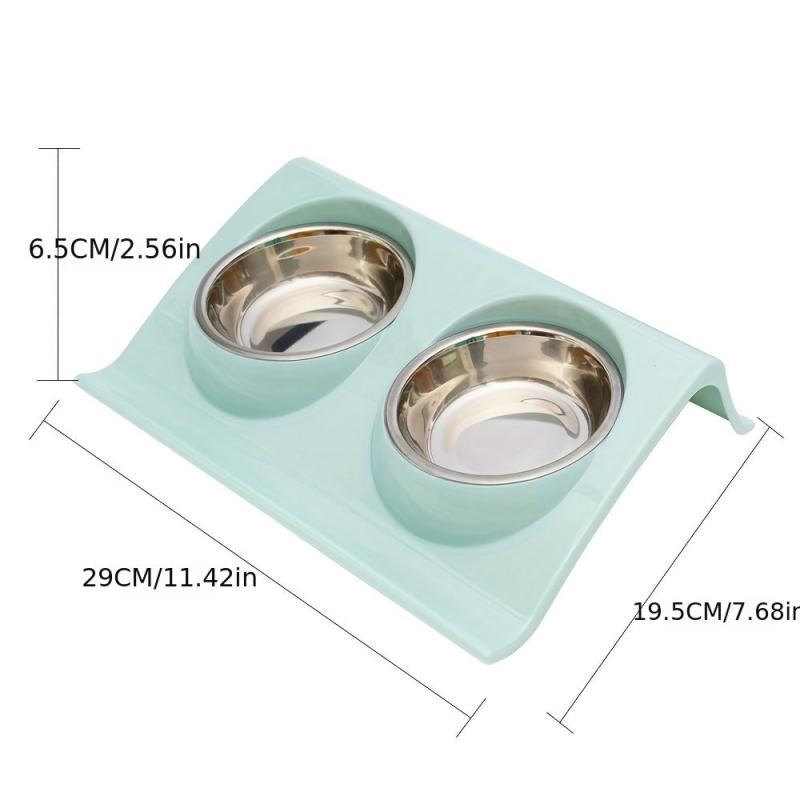 Stainless Steel Double Pet Bowl for Dogs and Cats Non Slip Base