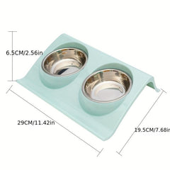 Stainless Steel Double Pet Bowl for Dogs and Cats Non Slip Base