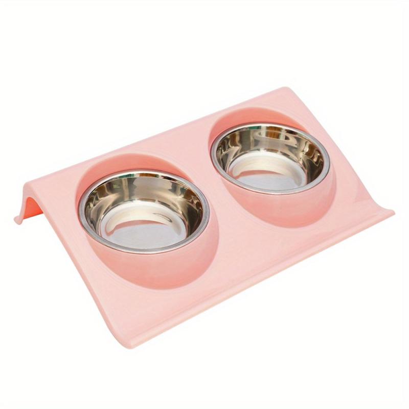 Stainless Steel Double Pet Bowl for Dogs and Cats Non Slip Base