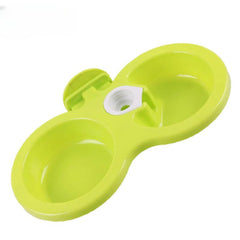 Dog Double Bowls 2 In 1 Hanging Plastic Water & Food Feeder Pet Cage Supplies