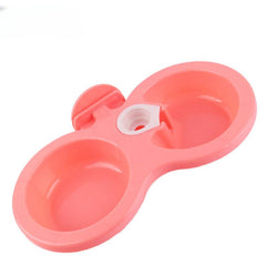 Dog Double Bowls 2 In 1 Hanging Plastic Water & Food Feeder Pet Cage Supplies