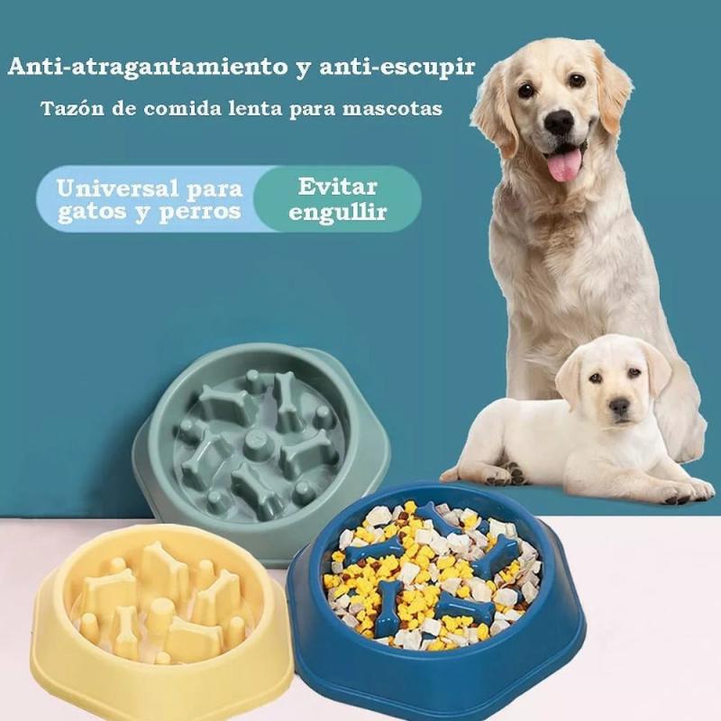 Slow Feeder Dog Bowl Plastic Anti Choking Pet Food Water Basin