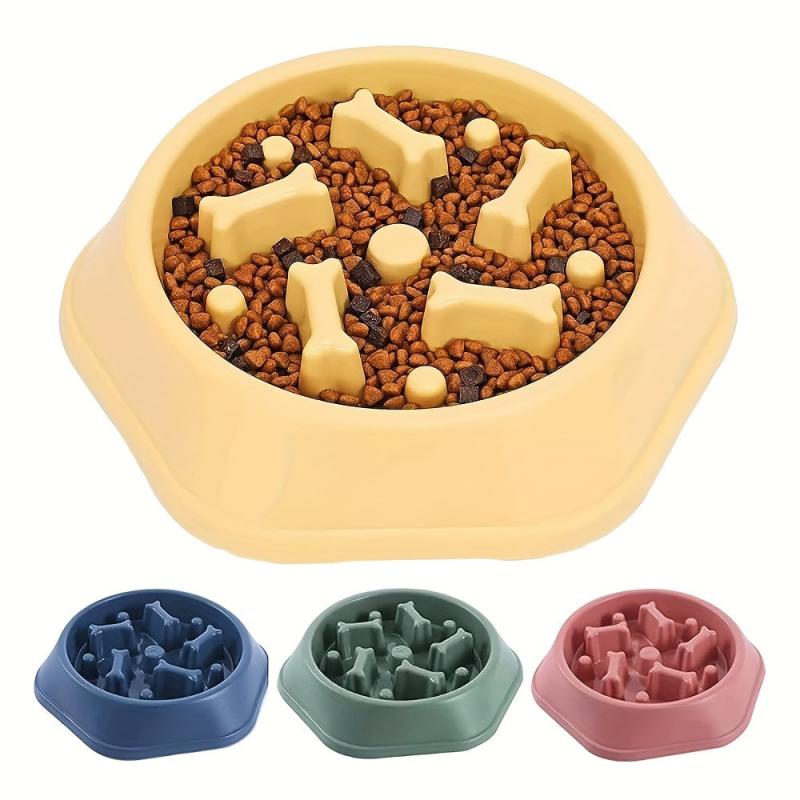 Slow Feeder Dog Bowl Plastic Anti Choking Pet Food Water Basin