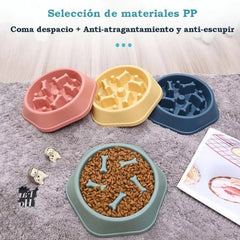 Slow Feeder Dog Bowl Plastic Anti Choking Pet Food Water Basin