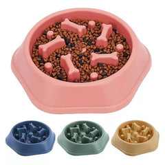Slow Feeder Dog Bowl Plastic Anti Choking Pet Food Water Basin