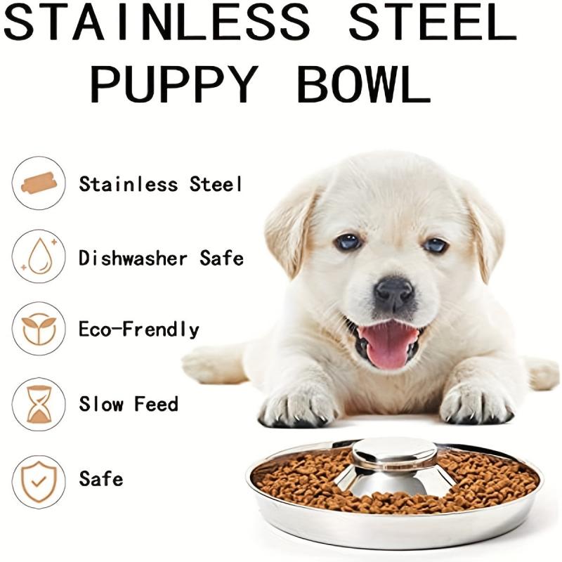 Stainless Steel Slow Feeder Dog Bowl for Healthy Eating