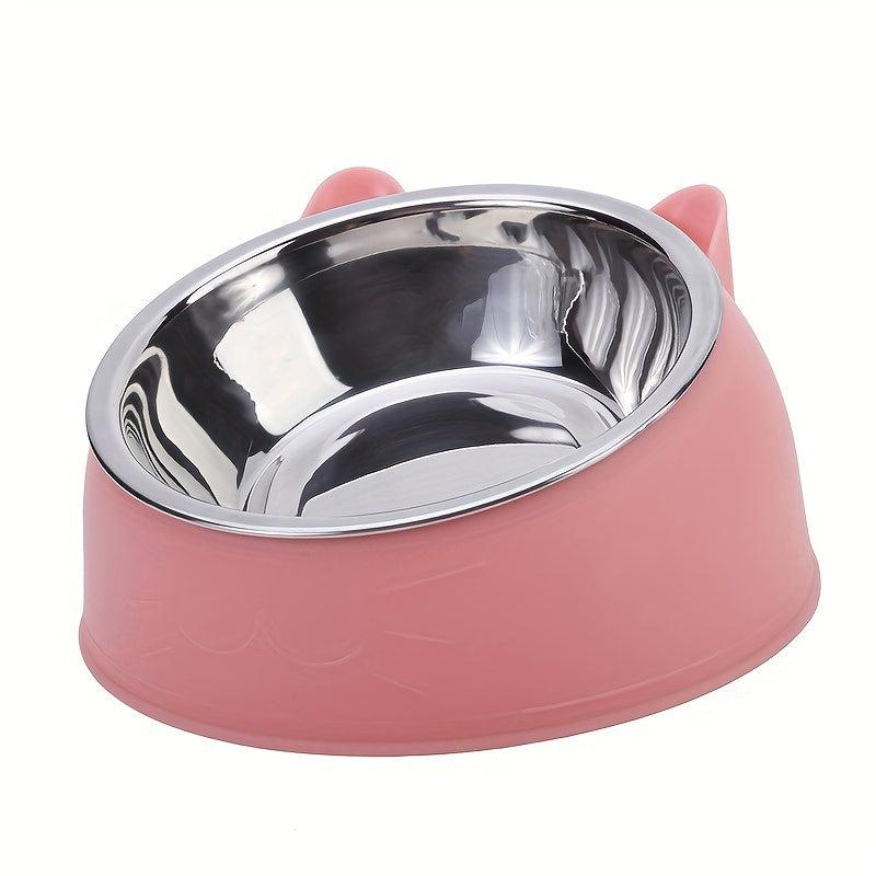 100ml Stainless Steel Elevated Dog Inclined Bowl
