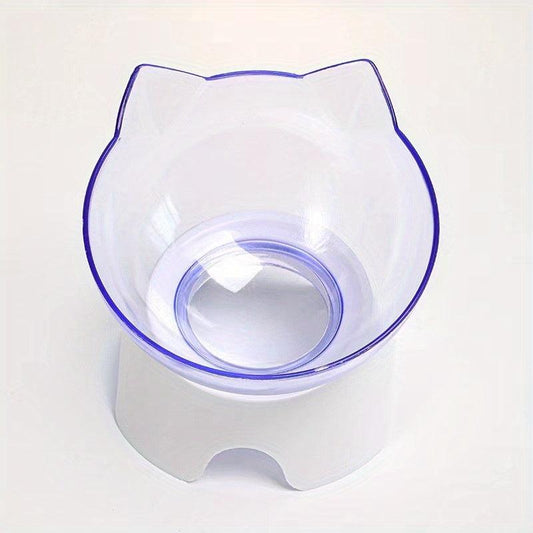Transparent Raised Pet Bowl for Spine Protection