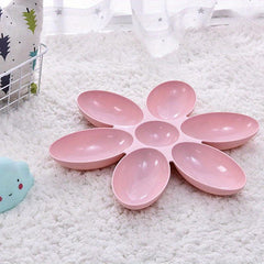 Creative Petal Shaped Plastic Cat Bowl Cat Food Water Dishes