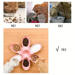 Creative Petal Shaped Plastic Cat Bowl Cat Food Water Dishes