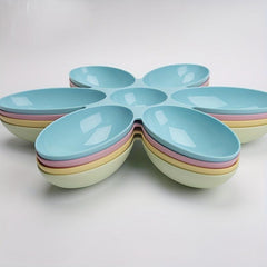 Creative Petal Shaped Plastic Cat Bowl Cat Food Water Dishes