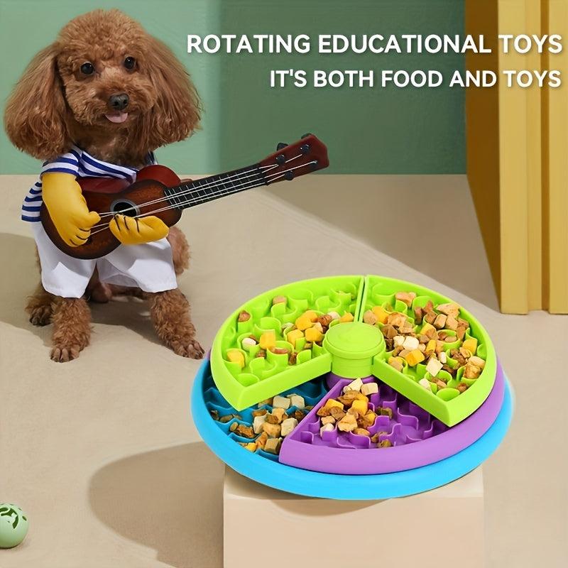 Slow Feeder Dog Bowl Three Layer No Spill Anti Choking Rotating Bowl