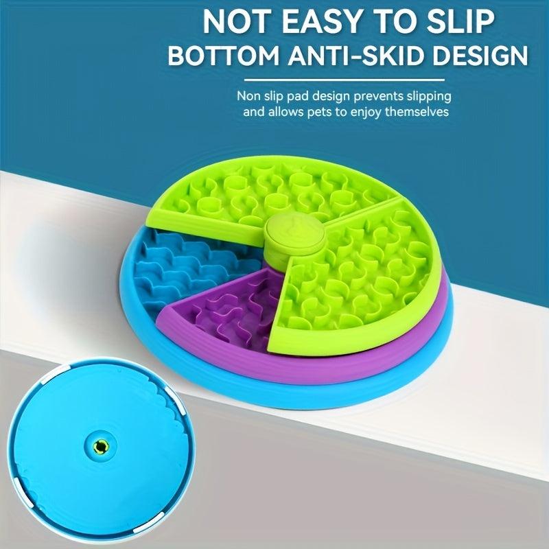 Slow Feeder Dog Bowl Three Layer No Spill Anti Choking Rotating Bowl