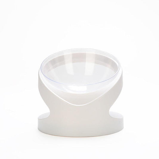 Elevated Transparent Cat Food Bowl with Slanted Stand for Healthy Eating