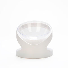Elevated Transparent Cat Food Bowl with Slanted Stand for Healthy Eating