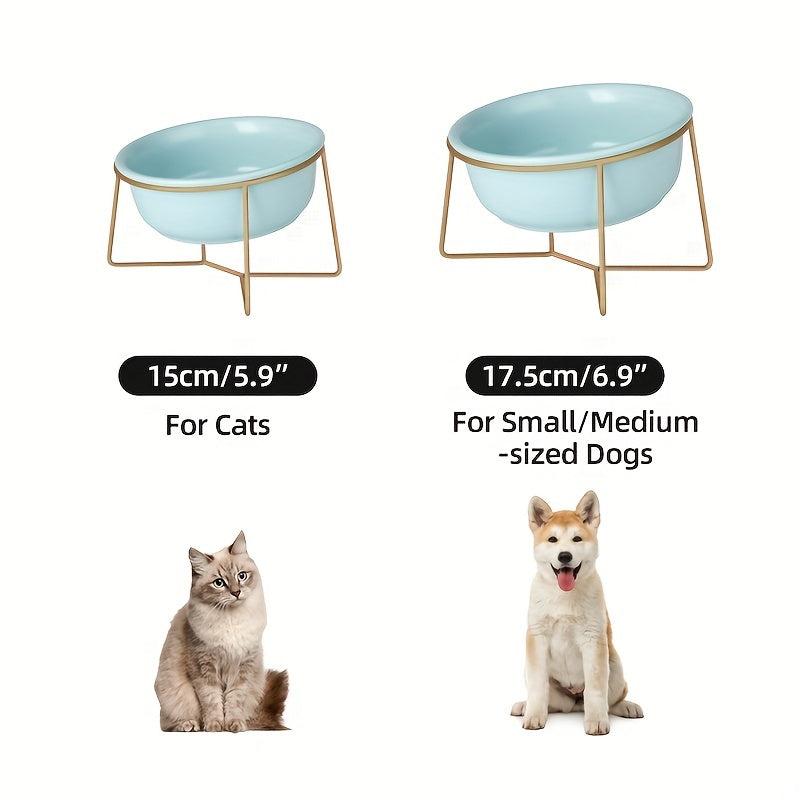 Elevated Ceramic Cat Bowl - Food & Water Pet Supplies