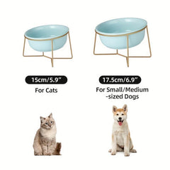 Elevated Ceramic Cat Bowl - Food & Water Pet Supplies