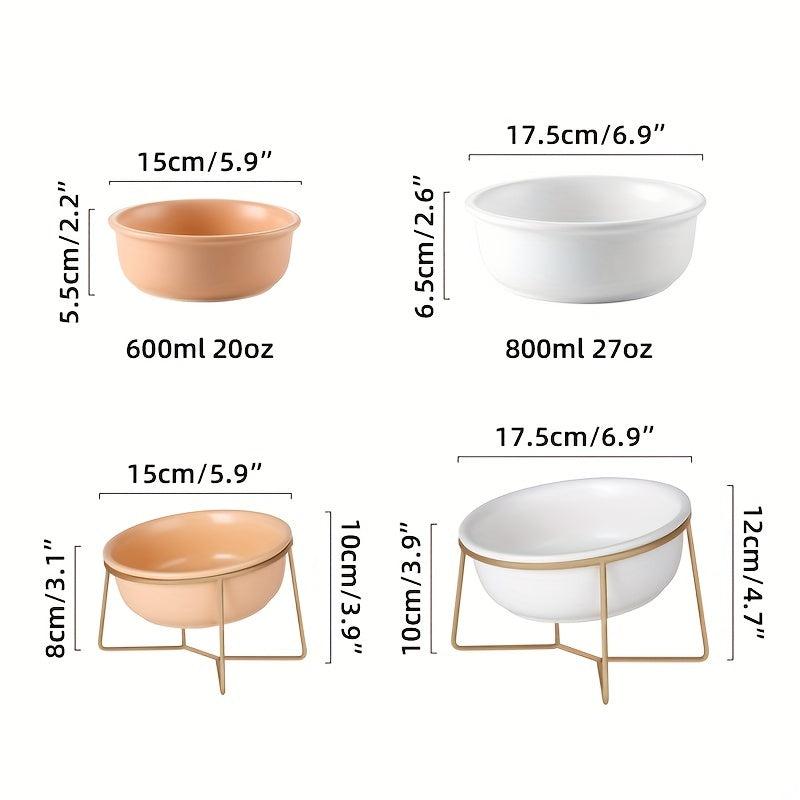 Elevated Ceramic Cat Bowl - Food & Water Pet Supplies
