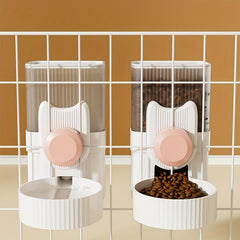 Hanging Auto Cat Food & Water Dispenser Gravity Pet Feeder & Waterer