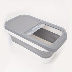 Large Foldable Pet Food Storage Bucket, Moisture Proof Container