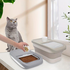 Large Foldable Pet Food Storage Bucket, Moisture Proof Container